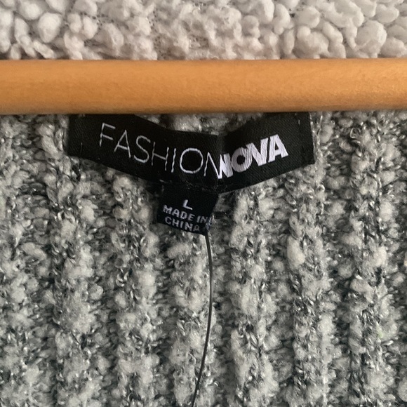 L | Fashion Nova Knit Hooded Cardigan - Picture 3 of 4